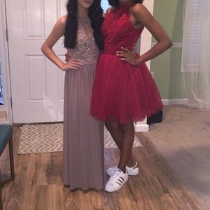 Beige/nude homecoming dress